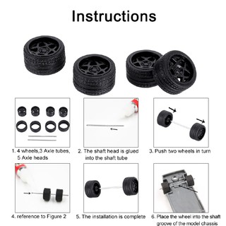 CHI HL nuevo: 16 ruedas de goma ABS para llantas de neumáticos de goma de 1:64 ruedas modificadas modelo de coche caja de juego (4)