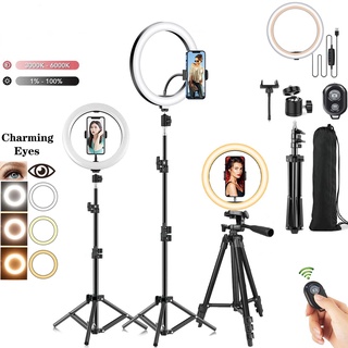 10" 26cm LED Selfie anillo de luz de fotografía RingLight teléfono soporte soporte trípode círculo luz regulable lámpara Trepied Streaming