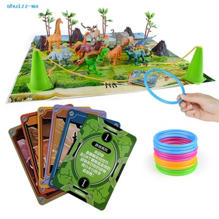 shuizz Trees Ring Toy Toss Ring Dinosaur Animal Model Set Game Creative for Indoor