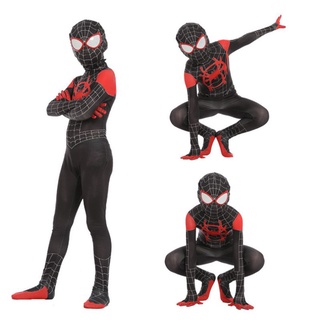 miles spider-verse disfraz spider-man: el cosplay de los niños adultos morales en traje (3)