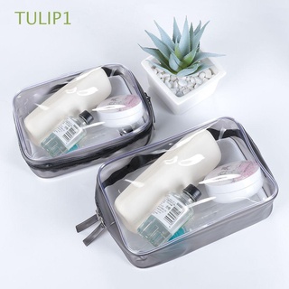 tulip1 - bolsas de cosméticos para mujer, diseño de maquillaje, transparente, impermeable, pvc, cremallera, bolsa de almacenamiento