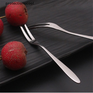 pcmc 6 piezas creativo de acero inoxidable signo de fruta de dos dientes tenedor pastel postre tenedor gloria