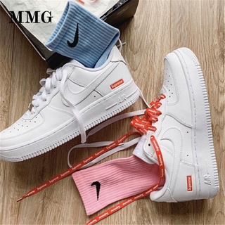 ♗✼✠Air Force One Supreme Pure White Joint Low-Top Sneakers Men s and Women s Shoes AF1 Couples Wild Casual Sports Shoes Trend