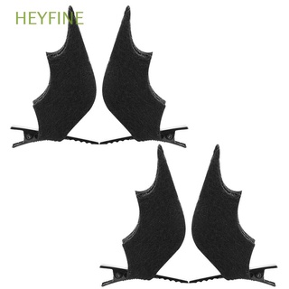 HEYFINE 2Pairs Bebé Horquillas de alas de murciélago Moda Disfraz de niñas Pinzas para el pelo de Halloween Mujeres Dibujos animados Sólido Cosplay Vestirse