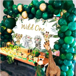 106 piezas safari tema fiesta globos decoratio para fiesta de cumpleaños necesita dinosaurio globo selva fiesta globo arco verde