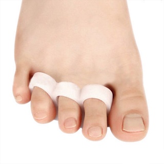 2 separadores del dedo del dedo del pie de gel blanco separadores de alineación de juanete alivio del dolor