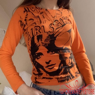 Topq-camiseta de manga larga con estampado humano de letras femeninas para primavera verano (3)