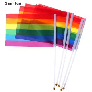 sanlitun 5x arco iris de mano ondeando bandera gay orgullo lesbiana paz lgbt banner festival gran venta