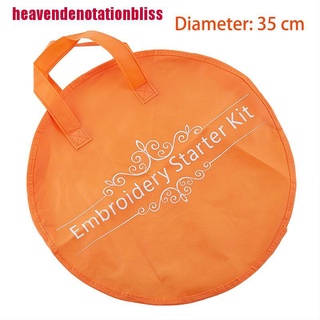 [hedeblissMX] 1Pc 35 cm naranja bordado bolsa de almacenamiento de aro ecológico no tejido bolsa de coser