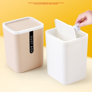 ins creative mini papelera de escritorio, papelera de plástico, con tapa, encimera, cesta de basura (3)