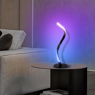 tuya wifi espiral mesita de noche lámpara de mesa colorida decoración serpentina lámpara de mesa control de voz trabajo con alexa google home imitar (8)