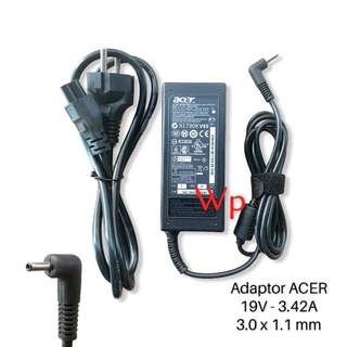 Acer 19V 3.42A 3.0x1.1mm 65W adaptador de cargador para portátil