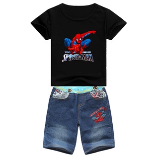 Spiderman Chicos Trajes Película Cosplay Algodón Camiseta Y Pantalones Cortos Niñas Conjuntos De Ropa De Niños