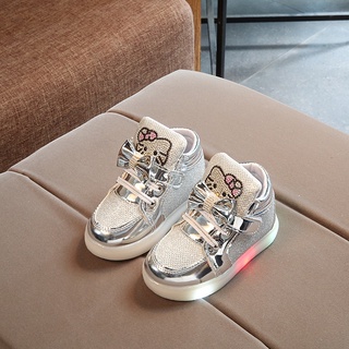 Zapatos Para Niñas De Hello Kitty Zapatillas LED Suaves LOK (4)