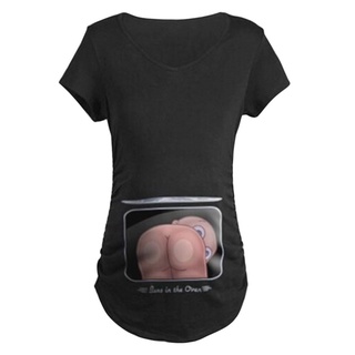 Maternity Baby Peeking T-shirt Funny Pregnant Women Short Sleeve Tops (7)