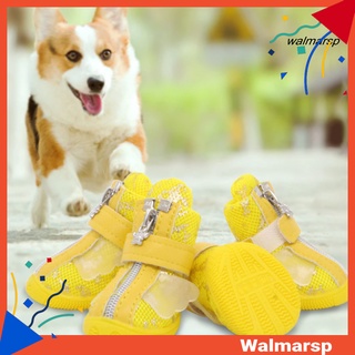 [Wmp] 4 botas para mascotas, diseño de alas de ángel, resistente al desgaste, textura suave, antideslizante, botas para mascotas, suministros para mascotas