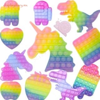 push pop it burbuja sensorial arco iris fidget juguete unicornio restauración emociones aliviar el estrés ansiedad popit juguete fidget juguetes
