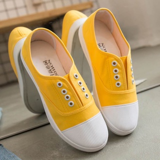 Adult canvas casual shoes woman flats 2021 solid comfortable flat with sneakers women shoes slip-on ladies shoes women sneakers