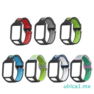 ulrica1 correa de silicona de repuesto de dos colores para tomtom runner 3/adventurer/golfer 2/runner 2 cardio/spark 3 music smart watch accesorios