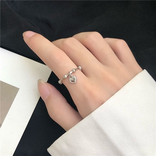 South Korea's New Retro Hip-hop Niche Love Pendant Ring Simple and Versatile Ring Index Finger Ring Female