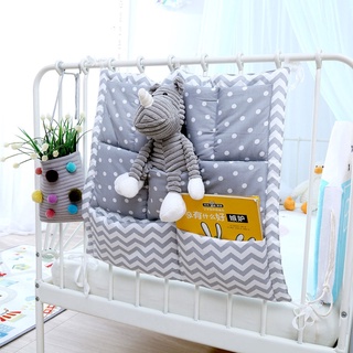 gaea* Bed Hanging Storage Bag Baby Cot Cotton Holder Organizer Crib Bedding 50x50cm Diaper Pocket (5)
