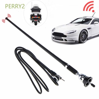 perry2 - antena universal para coche, antena aérea amplificada am/fm, 16 pulgadas, base giratoria larga, radio de coche, radio am/fm, antena de señal de motocicleta, multicolor
