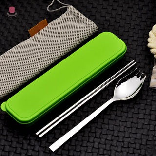 Nu soporte portátil vajilla conjunto de acero inoxidable palillos en forma de tenedor cuchara vajilla fideos cuchara tenedor herramientas de cocina