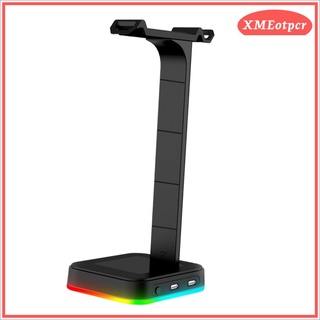 [XMEOTPCR] RGB Headphone Stand with USB Hub Desk Gaming Headset Holder Hanger, Suitable for Gamer Desktop Tabletop Game Headphone (5)