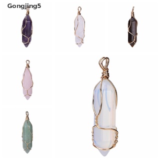 Gongjing5 collar con pendiente de piedra Chakra de cristal Natural de cristal Natural con punta de curación