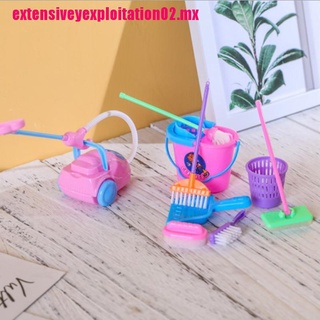 [extensiveyexploitation02.mx]9pcs Mini Mop escoba juguetes herramientas de limpieza Kit de casa de muñecas juguetes limpios