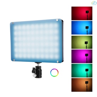 [AUD] NiceFoto TC-368 Compact Sound Controlled RGB LED Video Light Panel Photography Fill Light 2800K-9900K Dimmable CRI95+ 18 Lighting Effect LCD Screen with Power Adapter for Live Streaming Interview Portraits Product Photography