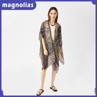 mujer gasa largo kimono puro suelto cardigan ligero transpirable cubierta ups flowy abierto frontal tops