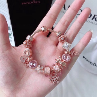 Pandora pandora100% Original pulseras 100% originales pandora100% OriginalPandora mujer rosa ángel dorado de ala amor cerradura violeta brillo de corazón traje de joyería