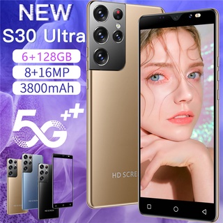 S30 Ultra Smart Phone 5.0 Pulgadas 6GB RAM + 128GB ROM Dual SIM Huella Dactilar Desbloqueo Facial 5G Teléfono Móvil