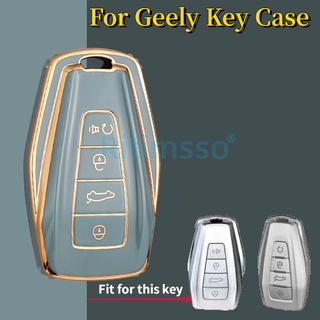 colorido tpu coche remoto llave caso cubierta titular shell para geely coolray 2019-2020 4 botones auto estilo fob accesorios