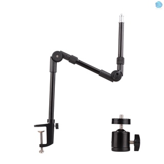 [COM] Andoer ST-01 Flexible plegable soporte de escritorio soporte de Metal con tornillo de 1/4 pulgadas adaptador de cabeza de bola 3 kg capacidad de carga para luz de relleno LED anillo de luz Webcam cámara Smartphone (1)