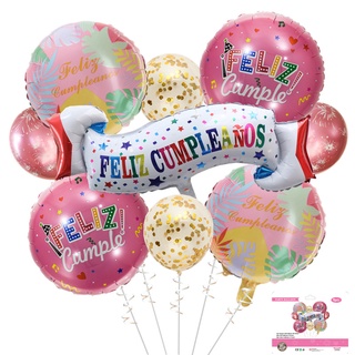 9 unids/set nuevo feliz cumpleanos película de aluminio globo conjunto de globos de feliz cumpleaños decoración de fiesta de cumpleaños (3)