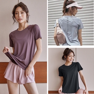 mujeres deportes manga corta secado rápido suelto malla correr yoga ropa verano casual fitness camiseta