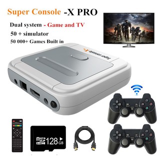 50000+ juegos superconsola X Pro TV videojuego consola con gamepad inalámbrico WIFI 4K HD salida para juegos PSP/N64/DC/PS1