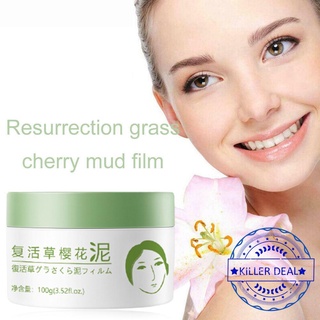 Nueva 100g resurrección hierba Sakura máscara de barro limpieza profunda refrescante máscara aceite crema limpieza E5V1