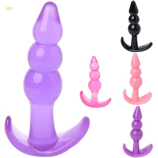 NEP Butt Plug Anal con cuentas juguete estimulación silicona adulto juguetes sexuales para hombres mujeres