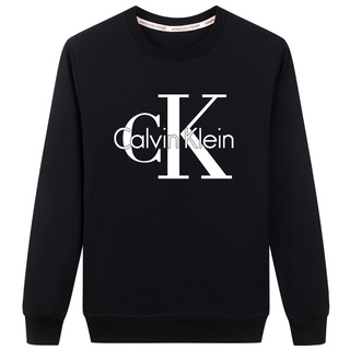 Calvin Klein primavera y otoño de los hombres y las mujeres suéter de cuello redondo coreano moda tendencia de algodón puro color sólido simple impresión personalidad cómodo versátil fondo transpirable camisa