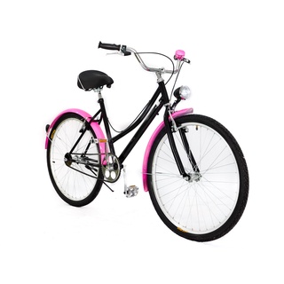 Bicicleta Vintage Urbana Luz Claxon Accesorios Y Tu Nombre de Personalización. Rosa (1)