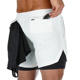 Pantalones cortos Camo para correr para hombre 2 en 1 de doble capa de secado rápido Gym/Shorts deportivos para correr/Shorts/Shorts para hombre (5)
