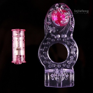 lejiafeng anillos vibradores del pene clítoris doble polla anillo elástico Delay juguetes sexuales para hombres