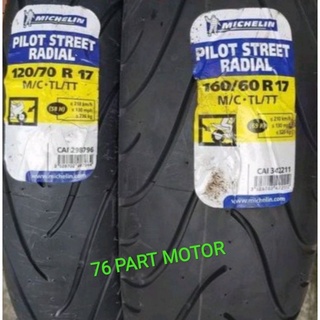 Paquete de neumáticos MICHELIN tubeless PILOT STREET UK.160/60.17 & 120/70.17 gratis PENTIL