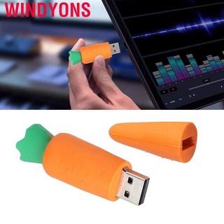 Windyons USB Flash Drive de dibujos animados elegante forma de zanahoria apariencia portátil de almacenamiento Stick de memoria (2)