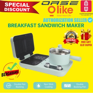 Olike desayuno sandwichera verde menta DSL-A13F1 multifuncional utensilios de cocina multiusos barbacoa sartén antiadherente 1 año de garantía oficial
