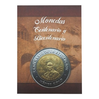 Álbum Coleccionador Para Monedas $5 Pesos Centenario Y Bicentenario México (1)