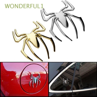 WONDERFUL1 nuevo 3D coche pegatinas Universal Auto calcomanía forma de araña emblema plata/oro insignia de Metal caliente cromo/Multicolor